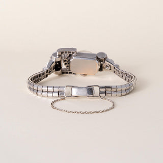 Antique 1940's 4.25 Carats Diamond Hamilton Cocktail Watch 14K White Gold