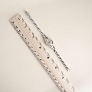 Vintage Cartier 1960 Platinum 5.50ct Diamond Backwinding Cocktail Bracelet Watch