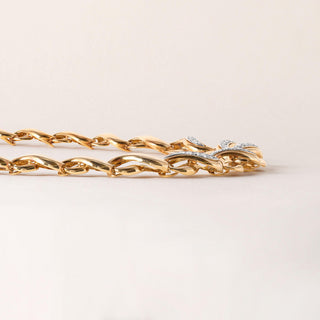 Vintage Diamond Infinity Chain Two Tone 18K Two Tone Gold Necklace