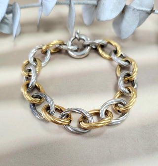 18K Karat Gold - Silver Phillip Gavriel Oval Cable Chain Bracelet