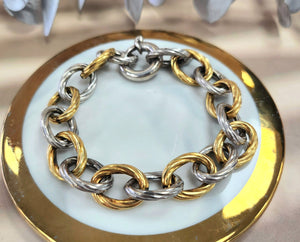 18K Karat Gold - Silver Phillip Gavriel Oval Cable Chain Bracelet