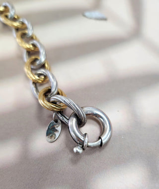 18K Karat Gold - Silver Phillip Gavriel Oval Cable Chain Bracelet