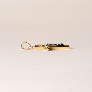 Vintage 14K Two Tone Gold Jesus on Cross Pendant Charm