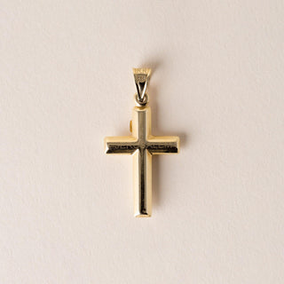 Vintage 14K Two Tone Gold Jesus on Cross Pendant Charm