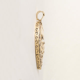 Vintage 28.98g Goddess Face Portrait Figural Pendant 2.75in Sculpted 14K Gold