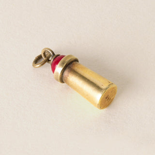 Vintage Red Coral Charm Pendant 14K Yellow Gold