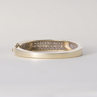Vintage 14K Gold 5 Carats Diamond Pave Statement Bangle