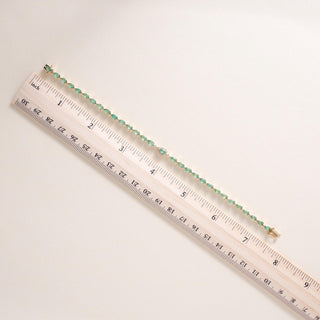 14K Gold 7 Carats Green Emerald and Diamond Tennis Bracelet