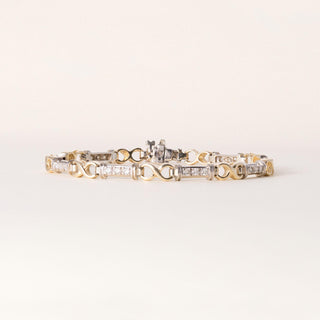 Vintage 14K Gold 0.75 Carats Diamond Infinity Station Tennis Bracelet