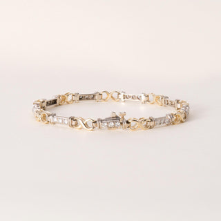 Vintage 14K Gold 0.75 Carats Diamond Infinity Station Tennis Bracelet