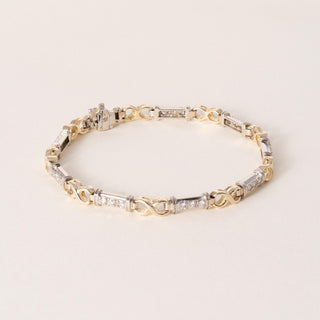 Vintage 14K Gold 0.75 Carats Diamond Infinity Station Tennis Bracelet