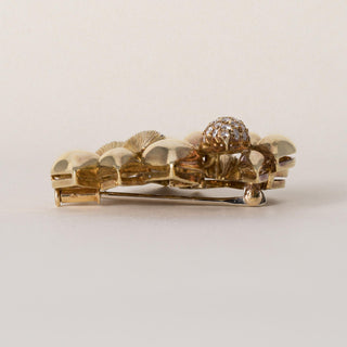 Vintage 18K Gold Henry Dunay Textured Diamond Brooch
