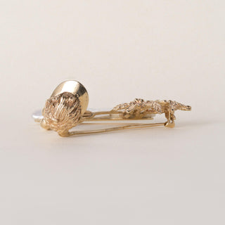 Vintage William Ruser Angel Island Golfer Pearl Brooch