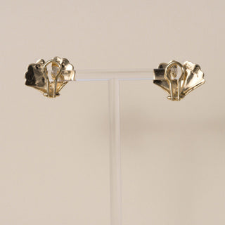 Vintage Paolo Spalla 18K Gold Gingko Leaf Diamond Stud Earrings