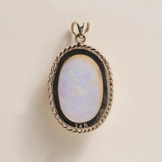 Vintage 14K Gold 15 Carat Opal Bezel Pendant