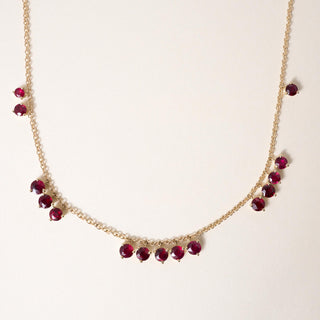 18K Yellow Gold 5.73 Carats Ruby Dangle Necklace