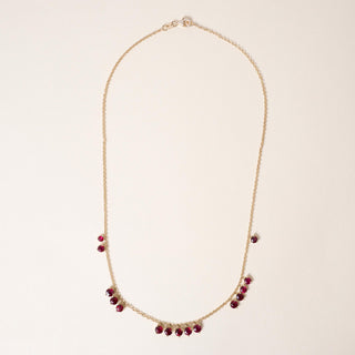 18K Yellow Gold 5.73 Carats Ruby Dangle Necklace