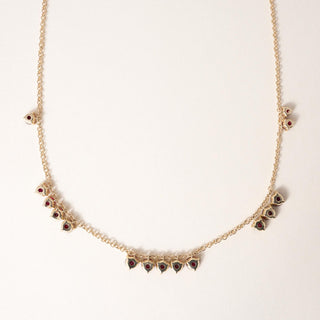 18K Yellow Gold 5.73 Carats Ruby Dangle Necklace