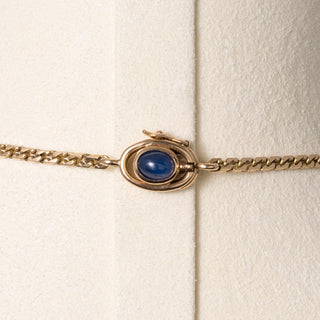 Vintage Italy 18K Gold 20 Carats Blue Star Sapphire and Diamond Rivere Necklace