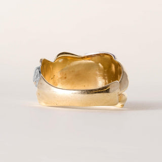 Vintage 14K Two Tone Gold Diamond Nudist Erotic Ring