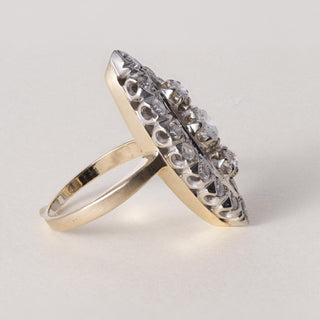 Vintage 14K Gold 1.50 Carats Diamond Navette Ring