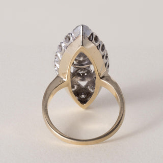 Vintage 14K Gold 1.50 Carats Diamond Navette Ring