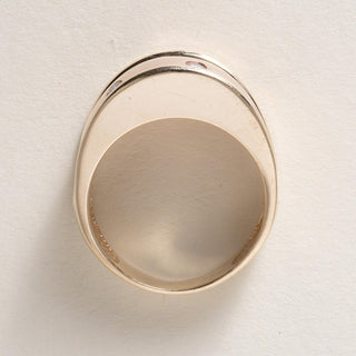 Vintage 14K Rose Gold Flush Diamond Wide Gold Ring Band