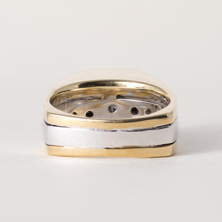 Vintage 14K Gold 1.35 Carat Montana Sapphire and Princess Cut Diamond Ring