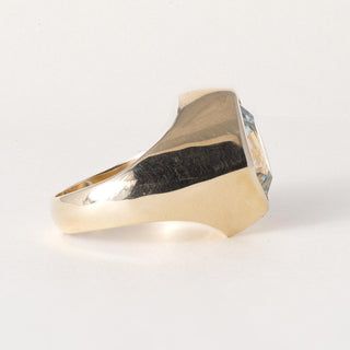 Vintage 14K Gold 6 Carat Kite Cut Aquamarine Signet Ring