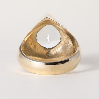 Vintage 14K Gold 6 Carat Kite Cut Aquamarine Signet Ring