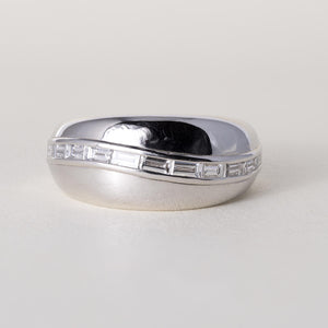 Kat Florence Plat/18K Gold 0.92 Carat Baguette Diamond Ring Band