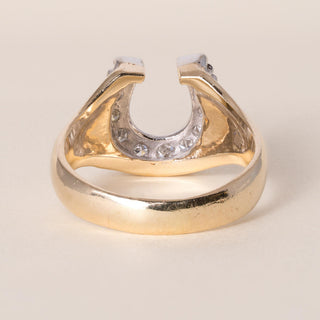 Vintage 14K Gold Lucky 0.45 Carats Diamond Horseshoe Ring