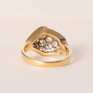 Vintage 18K Gold 2.50 Carats Diamond Cluster Dome Ring