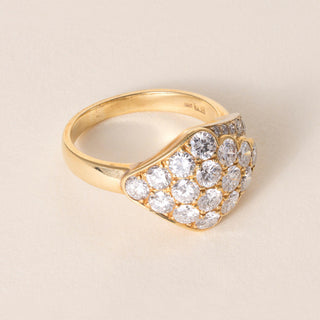 Vintage 18K Gold 2.50 Carats Diamond Cluster Dome Ring