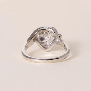 Vintage 14K White Gold 0.50 Carat Diamond Heart Ring