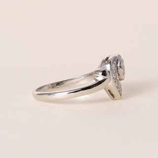 Vintage 14K White Gold 0.50 Carat Diamond Heart Ring