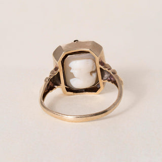 Vintage Retro 1942 10K Gold Reversable Onyx and Cameo Flip Ring