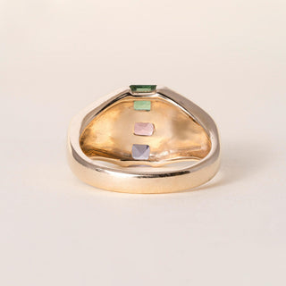 Vintage 14K Kabana Multi Gemstone and Enamel Ring