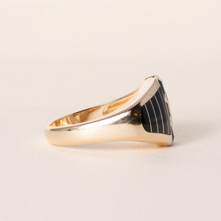 Vintage 14K Kabana Multi Gemstone and Enamel Ring