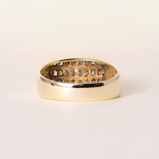 Vintage 18K Gold Signet Style 1.90 Carats French Cut Diamond Channel Set Ring