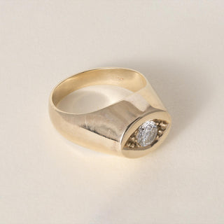 Vintage 14K Gold 0.50 Carat Evil Eye Diamond Dome Ring