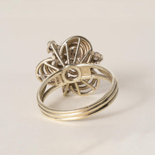 Vintage 14K Gold 0.50 Carats Diamond Lucky Clover Cocktail Ring