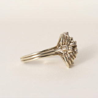Vintage 14K Gold 0.50 Carats Diamond Lucky Clover Cocktail Ring
