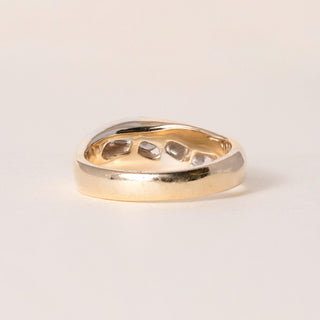 Vintage 14K Yellow Gold 0.75 Carats Channel Set  Wave Ring Band
