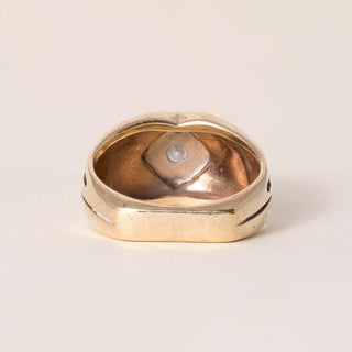 Vintage 14K Gold Belcher Style Euro Shank Diamond Ring