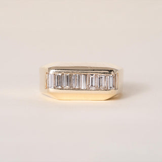 Vintage 14K Gold 1 Carat Diamond Baguette Channel Set Ring Band