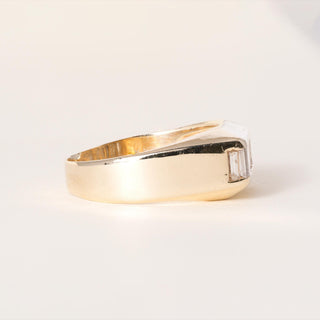 Vintage 14K Gold 1 Carat Diamond Baguette Channel Set Ring Band