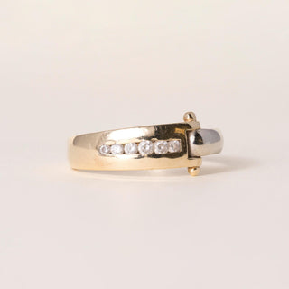 Vintage 14K Gold Channel Set Diamond Contemporary Ring Band