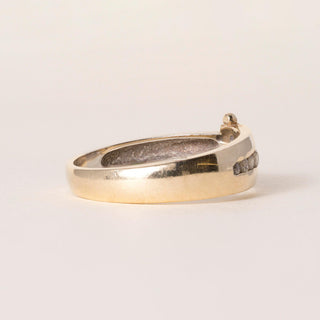 Vintage 14K Gold Channel Set Diamond Contemporary Ring Band