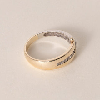 Vintage 14K Gold Channel Set Diamond Contemporary Ring Band